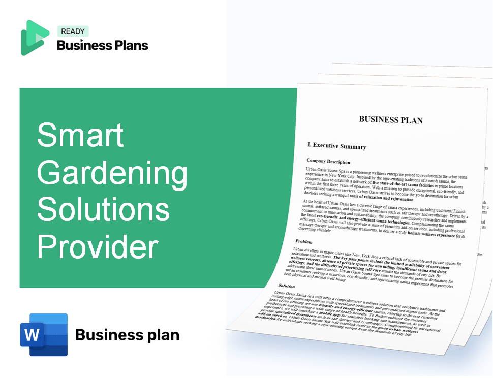 Smart Gardening Solutions Provider Business Plan