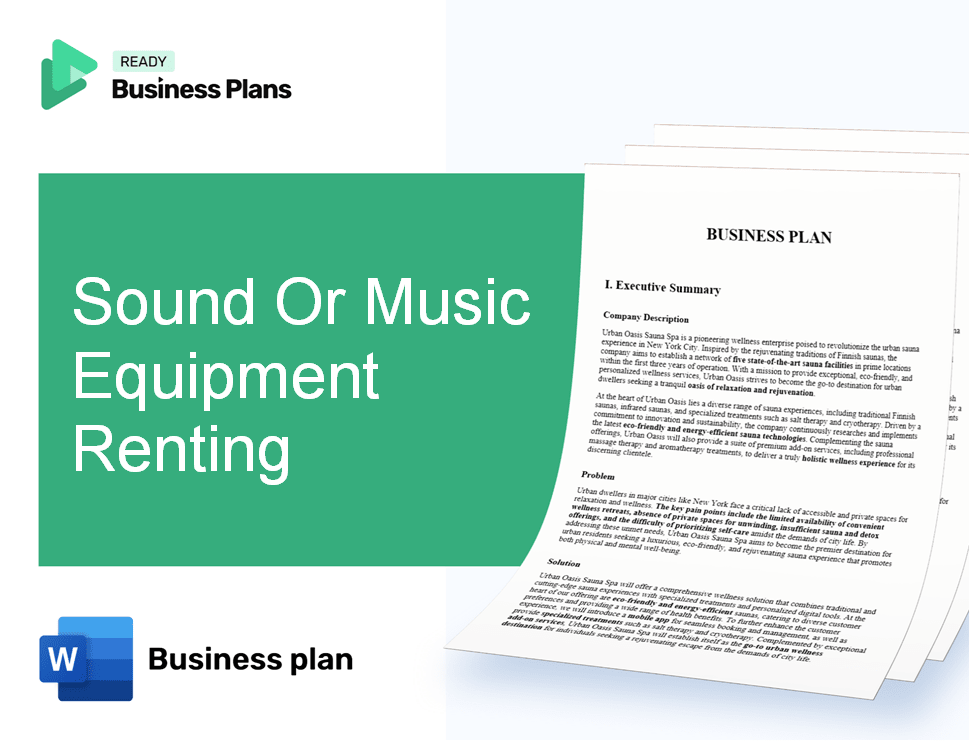 Sound Or Music Equipment Renting Business Plan