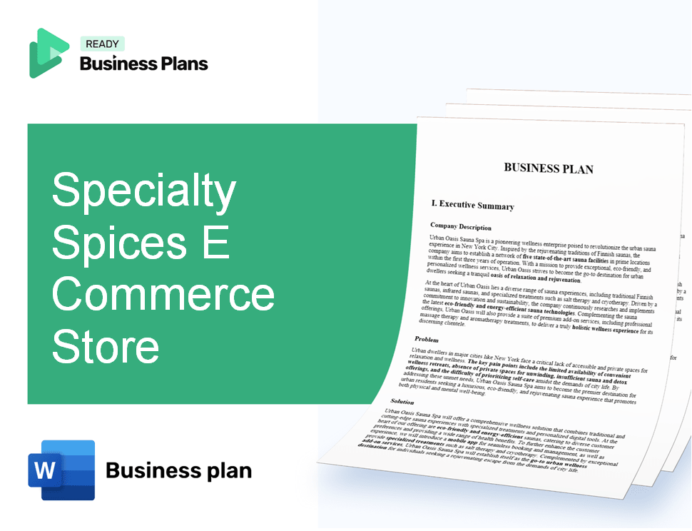 Specialty Spices E Commerce Store Business Plan