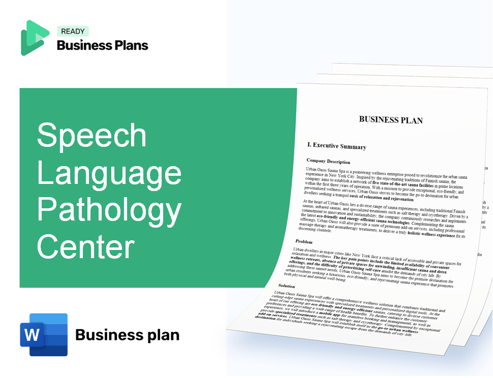 Speech Language Pathology Center Business Plan
