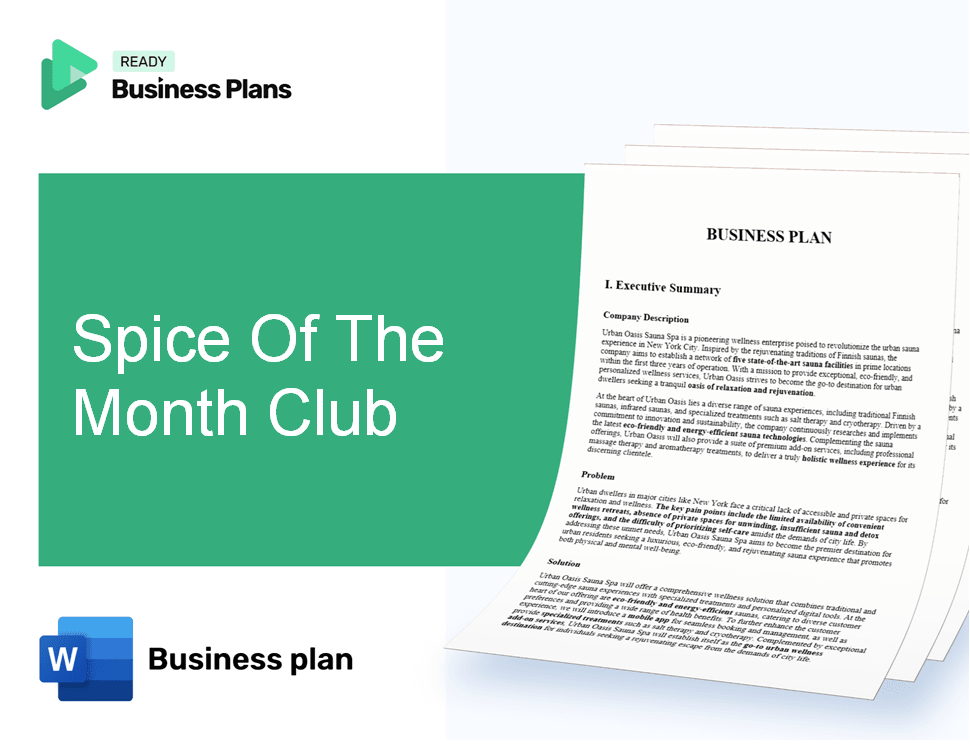 Spice Of The Month Club Business Plan
