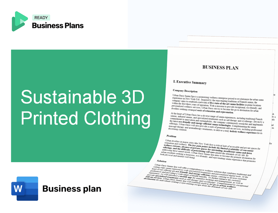 Sustainable 3D Printed Clothing Business Plan