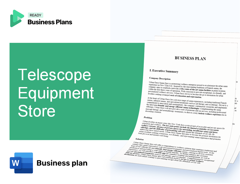 Telescope Equipment Store Business Plan
