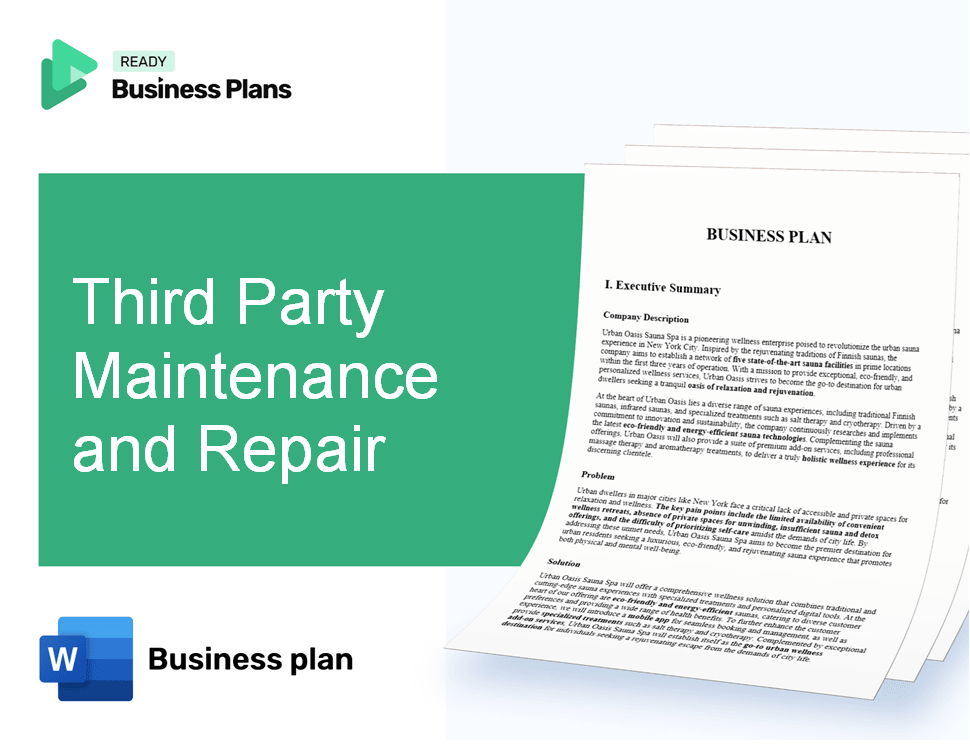 Third Party Maintenance and Repair Business Plan
