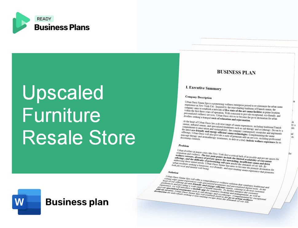 Upscaled Furniture Resale Store Business Plan
