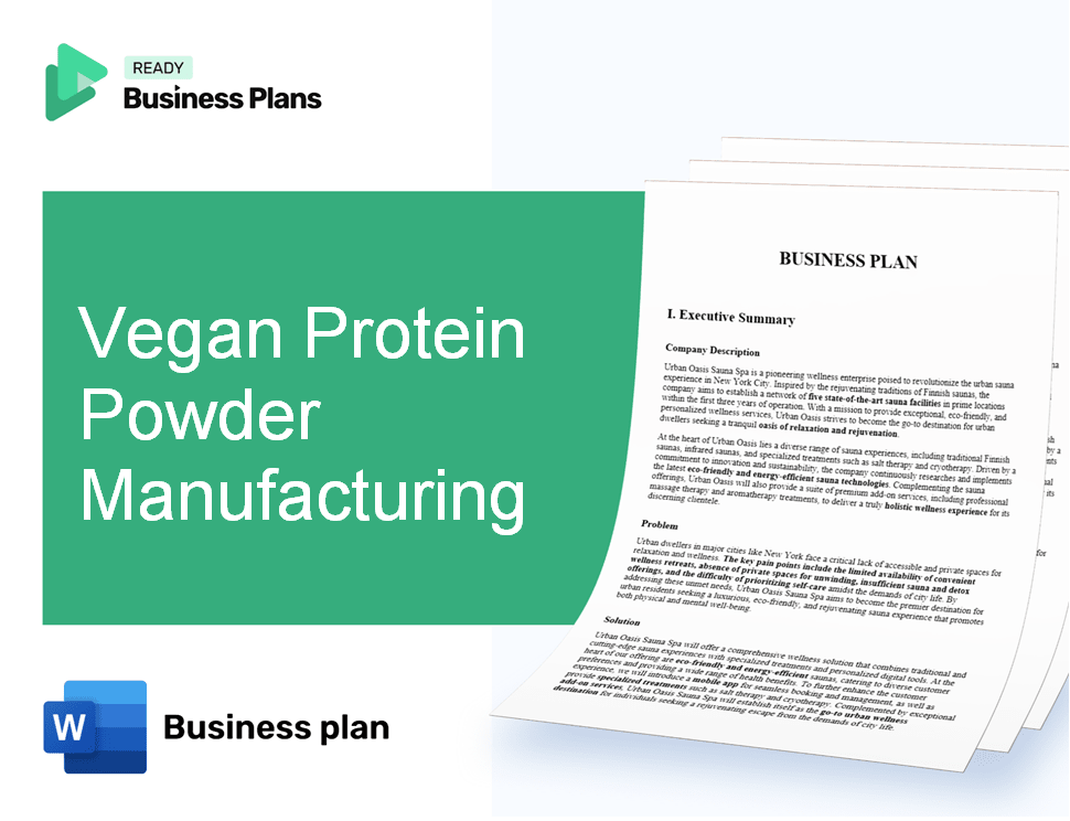 Vegan Protein Powder Manufacturing Business Plan