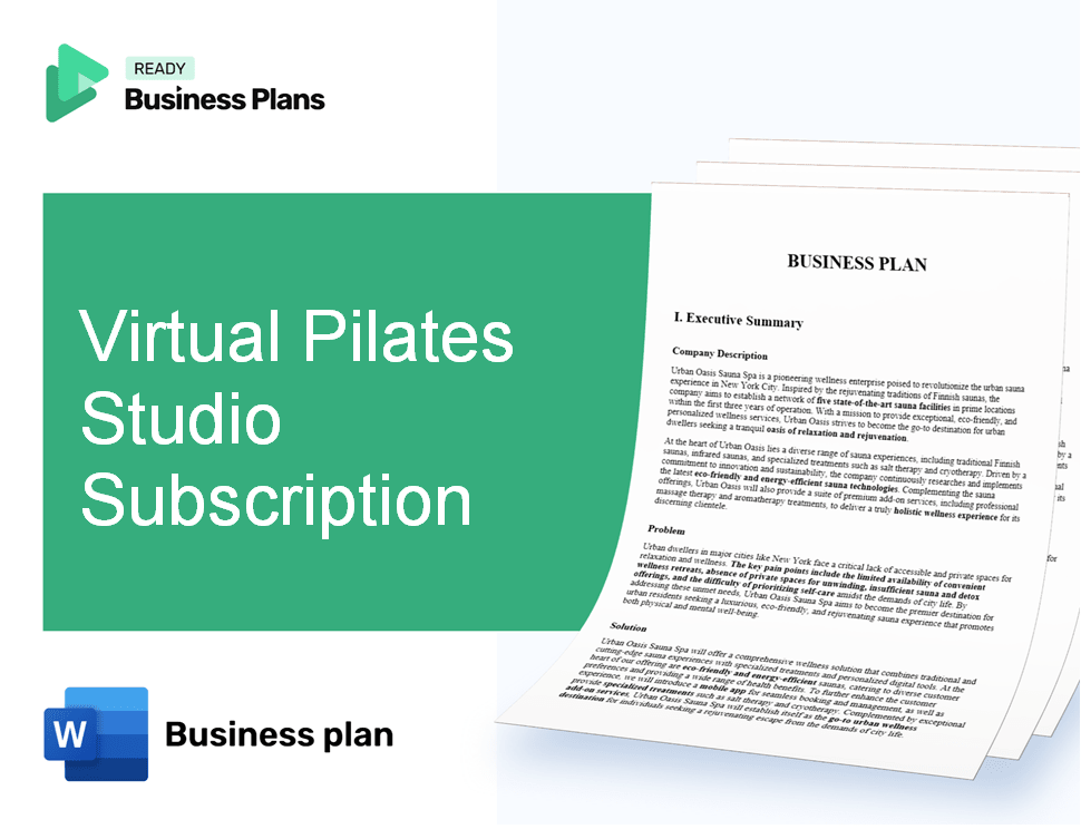 Virtual Pilates Studio Subscription Business Plan