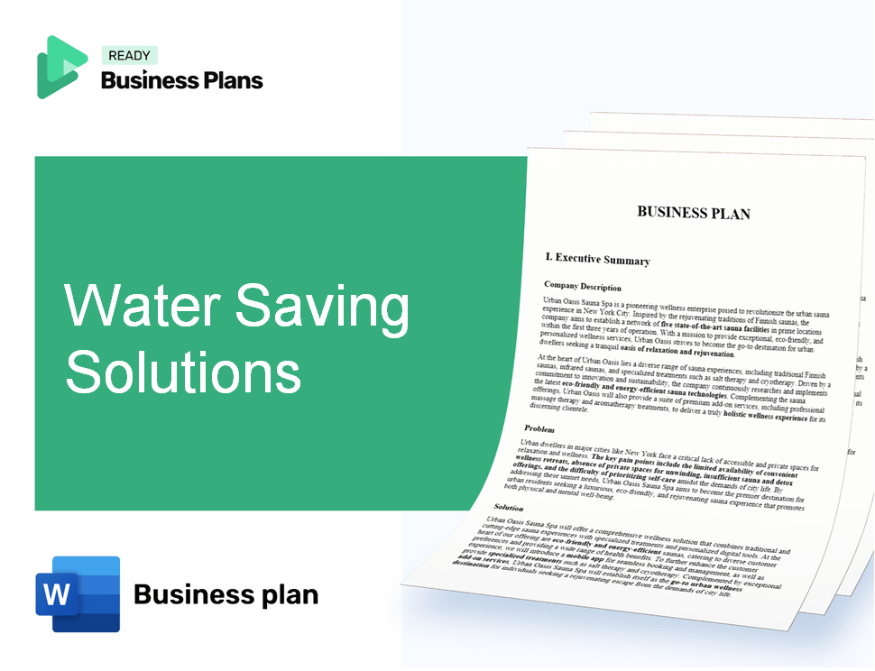 Water Saving Solutions Business Plan