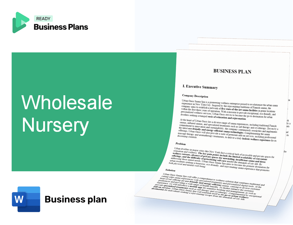 Wholesale Nursery Business Plan